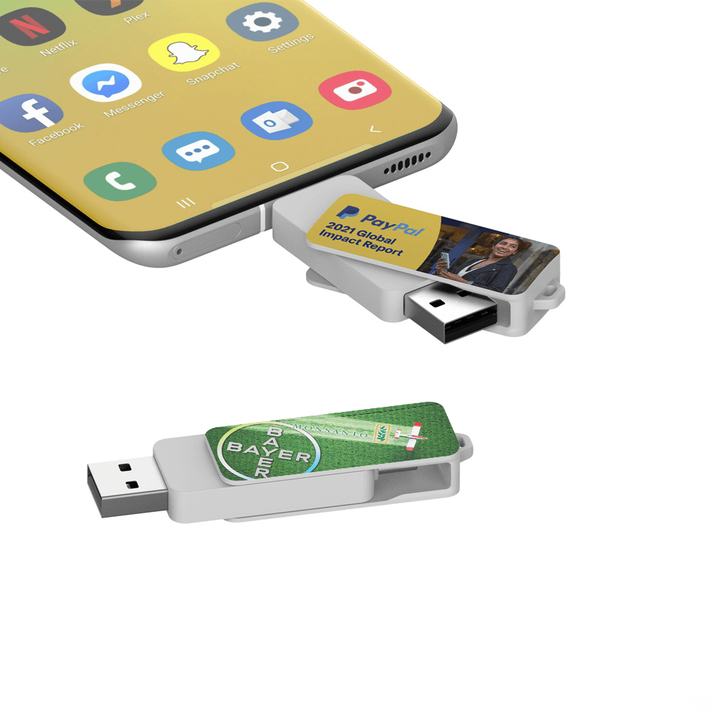 Rectangular Swivel OTG USB Drive with Triangular Loop (Android) Corporate Gifts Singapore