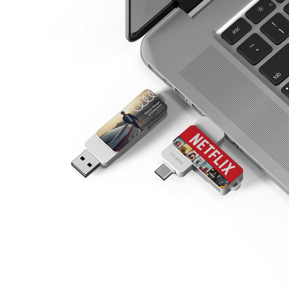 Rectangular Swivel OTG USB Drive with Triangular Loop (Android) Corporate Gifts Singapore