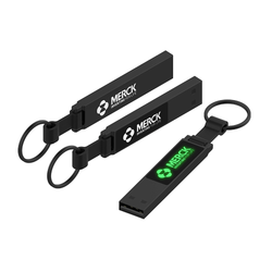 Rectangular USB Flash Drive with Keyring Strap and LED Logo Corporate Gifts Singapore