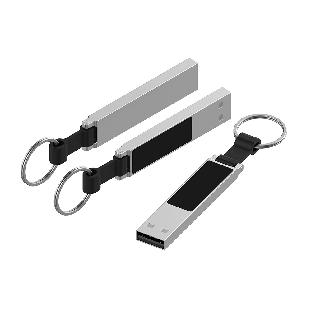 Rectangular USB Flash Drive with Keyring Strap and LED Logo Corporate Gifts Singapore