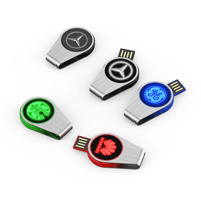 Round Swivel USB Flash Drive with LED Logo Corporate Gifts Singapore