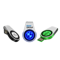 Round Swivel USB Flash Drive with LED Logo Corporate Gifts Singapore