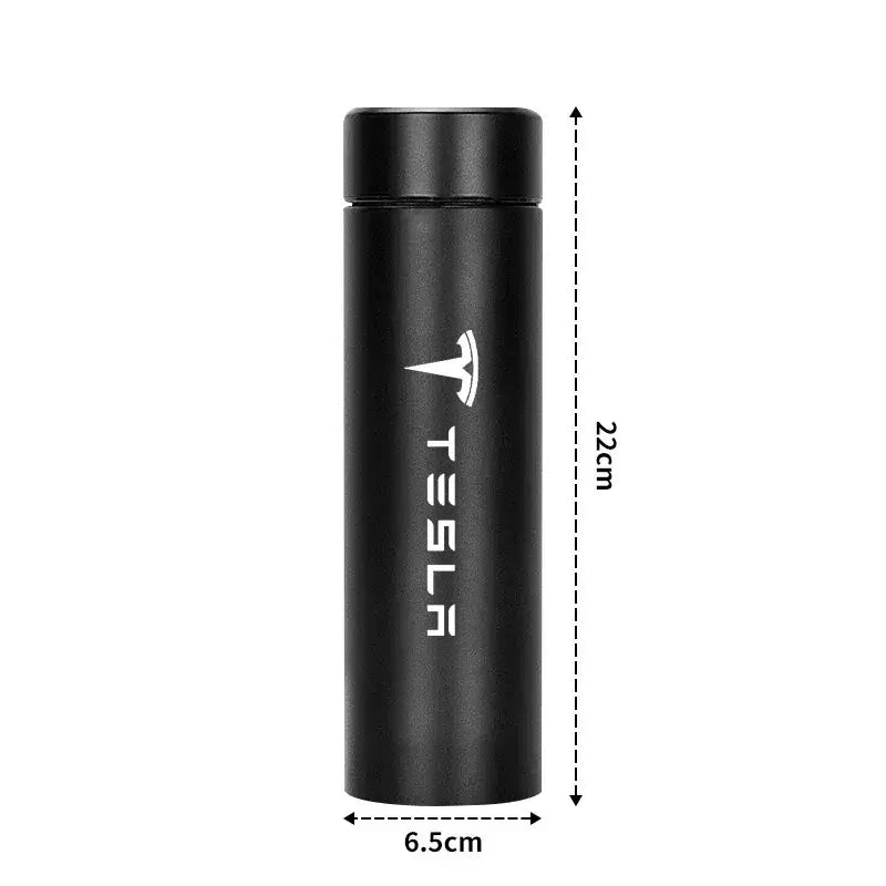 Car 500ml Stainless Steel Thermo Bottle Thermal Cup Temperature Display Vacuum Flasks For Tesla Model Y 3 S X Roadster Bonina