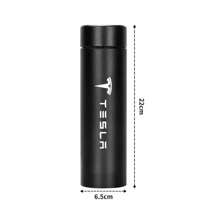 Car 500ml Stainless Steel Thermo Bottle Thermal Cup Temperature Display Vacuum Flasks For Tesla Model Y 3 S X Roadster Bonina