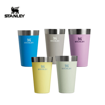 STANLEY Adventure Stacking Beer Pint 16oz in various colors for outdoor use and corporate gifts.