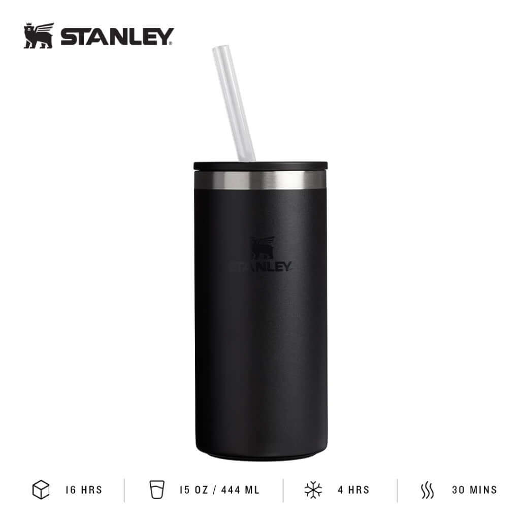 STANLEY Everyday Tall Can Cooler 15OZ with straw, perfect as a Corporate Gift for beverage lovers.