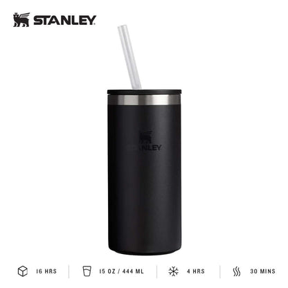 STANLEY Everyday Tall Can Cooler 15OZ with straw, perfect as a Corporate Gift for beverage lovers.