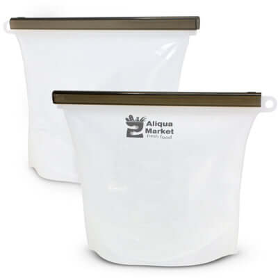 Silicone Reusable Storage Pouch set with leakproof design, ideal for food storage and corporate gifts.