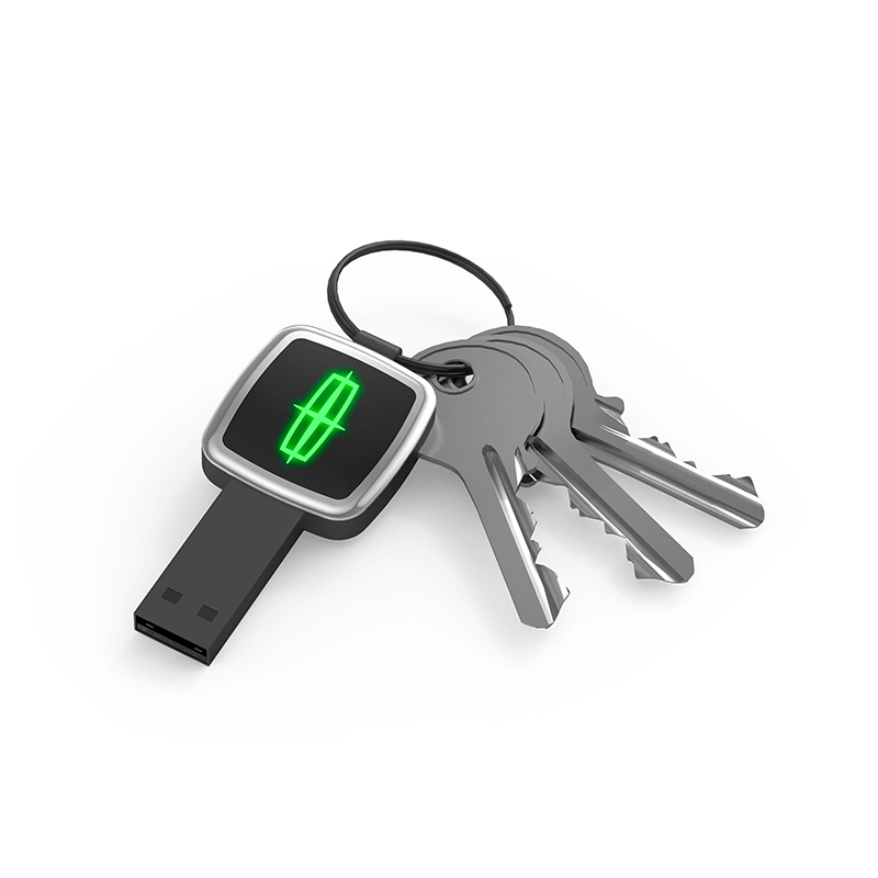 Square Shaped USB Flash Drive with Keyring and LED Logo Corporate Gifts Singapore