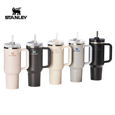 Stanley Quencher H2.O FlowState™ Tumbler Water Bottle 30oz in various colors on display.