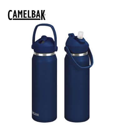 CamelBak Thrive Flip Straw Vacuum Bottle 1L in navy blue, perfect for outdoor hydration and corporate gifts in Singapore.