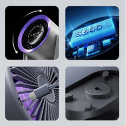 NNIO U-2 High Speed Portable Fan, 3600mAh, 100 Speed, Digital Display & Control
