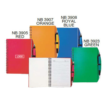 PP Plastic Cover Notebook with Pen