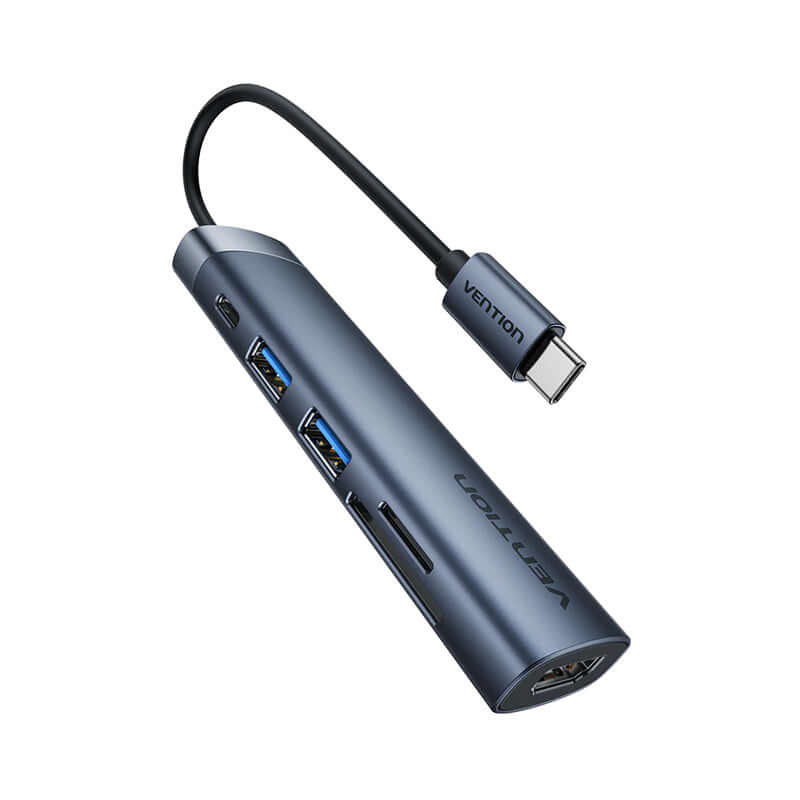Vention 6-in-1 USB-C Docking Station with HDMI for versatile connectivity and high-speed data transfer.