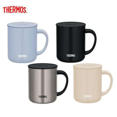 Thermos Vacuum Insulated Mug with Lid JDG-452C in four colors, perfect as a Corporate Gift.