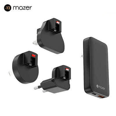 Mazer GaNPrestige Slim 65W GaN Wall Charger With Travel Pins (2 Ports)