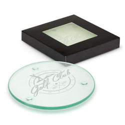 Venice Glass Coaster - Set of 2 - Round Corporate Gift Singapore