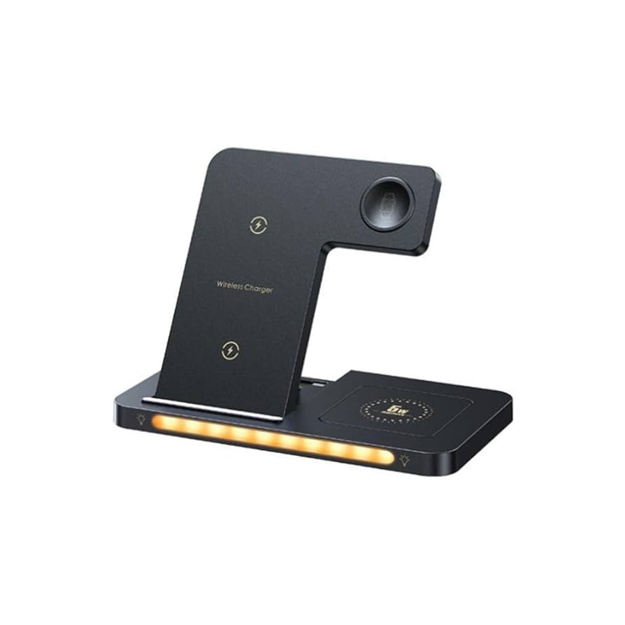 Remax Foldable Wireless Charger - 3-in-1 charging solution for mobile phone, watch, and earbuds.