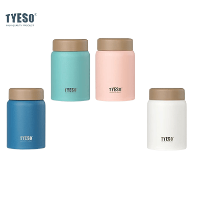 TYESO Small Food Jar 9oz in four colors, perfect for snacks and lunches, ideal corporate gift.