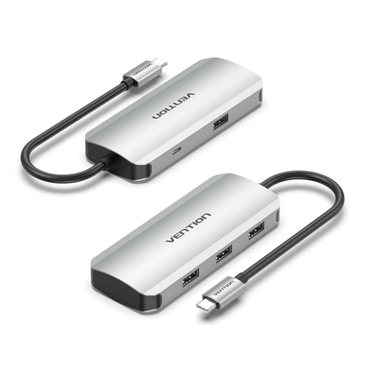 Vention 5-in-1 USB 3.0 Hub with multiple ports and aluminum alloy design.