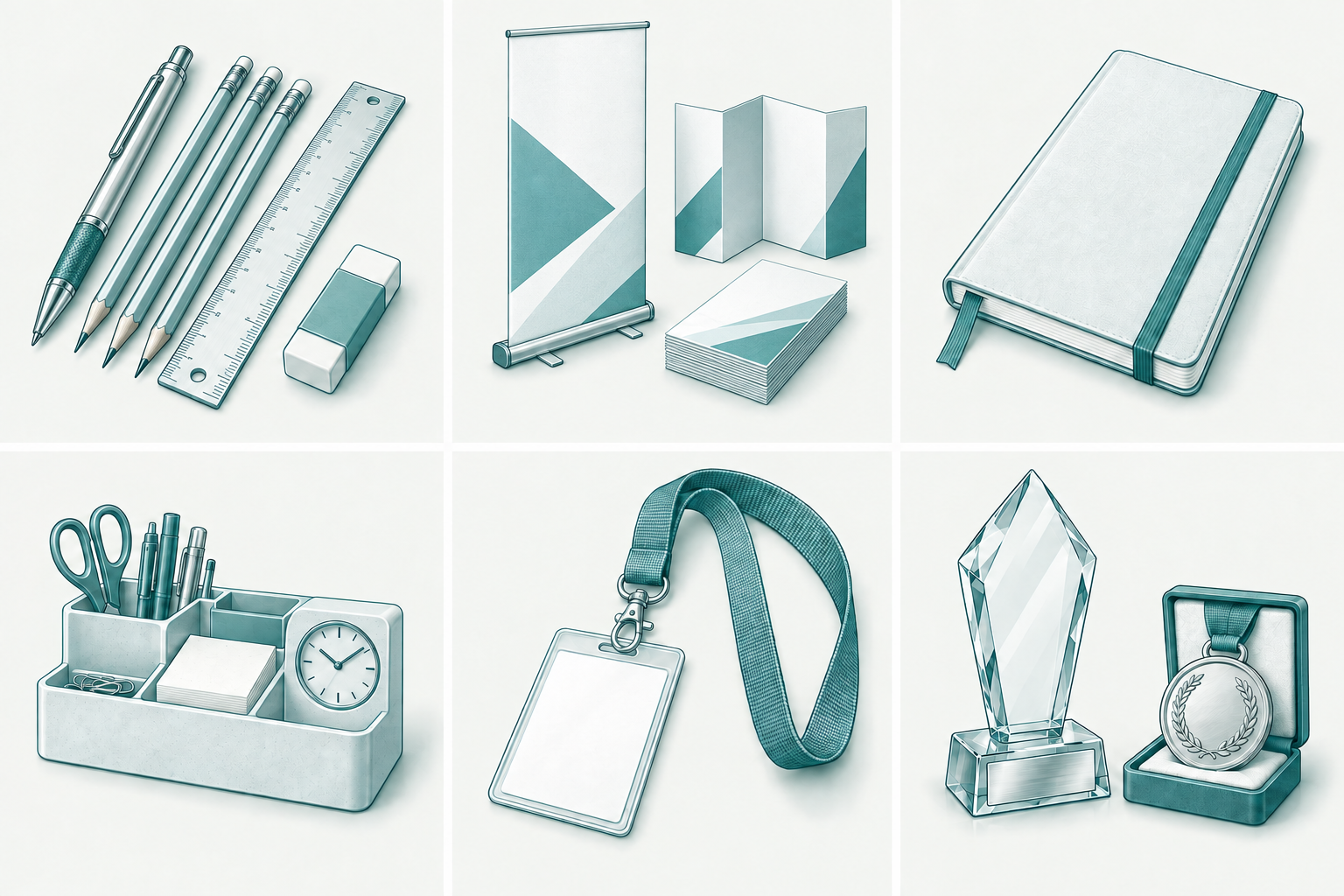Colorful pens, notepads, and stationery tools from the Stationery Collection for creative organization and productivity.
