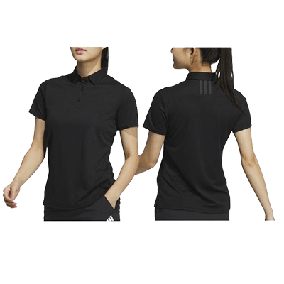 Adidas M SS Polo-T Shirt in black, showcasing front and back design, perfect as a corporate gift.