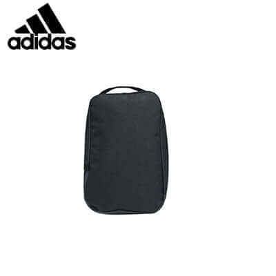 Adidas Grey Golf Shoe bag made from recycled polyester with a webbing carry handle.