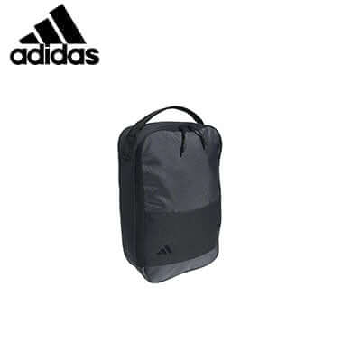 Adidas Grey Golf Shoe bag made from recycled polyester with two-way zip closure and carry handle.