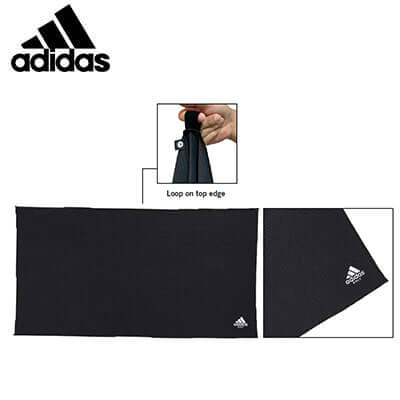 adidas Microfiber Players Towel showcasing loop and branding for athletes, perfect as a Corporate Gift.