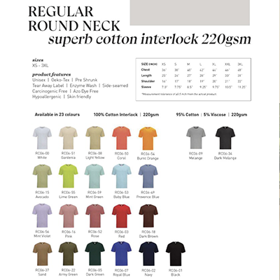 Regular Round Neck Superb Cotton T-shirt