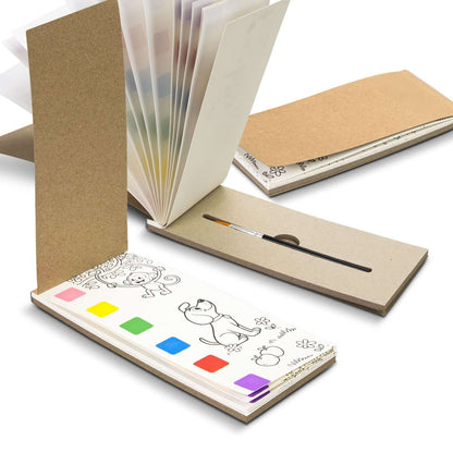 Aquarelle Watercolour Bookmark Pad featuring tear off pages and mini paintbrush for creative bookmarks.
