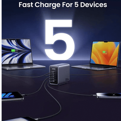 UGREEN Nexode 300W USB C GaN Charger-5 Ports Desktop Charger Corporate Gifts Singapore