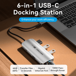 Vention 6-in-1 USB-C Hub with Ethernet