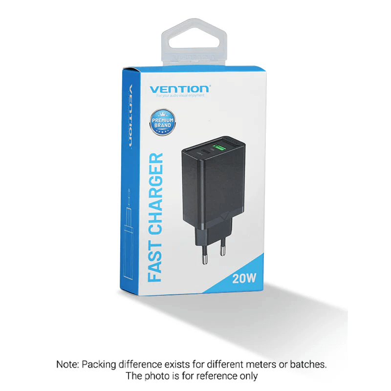 Vention 2-Port USB (A+C) Wall Charger (18W/20W)