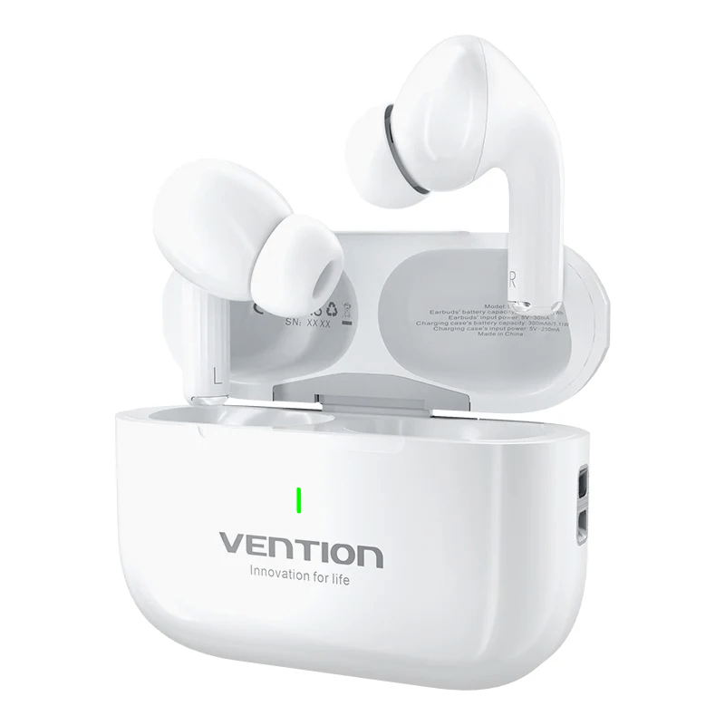 Vention True Wireless Bluetooth Earbuds Echo Lite E11 charging case with earbuds inside.
