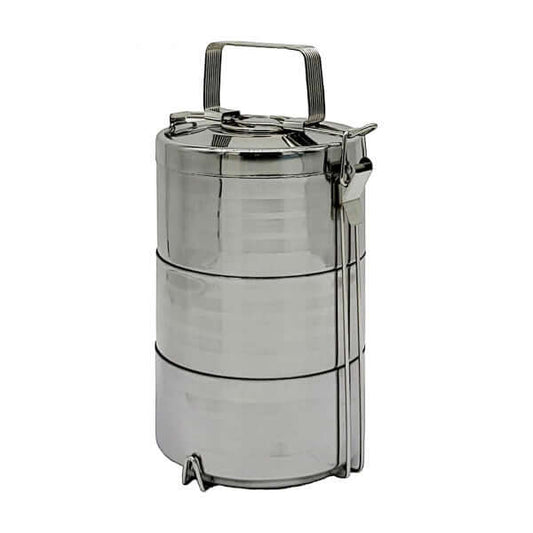 Triple Layer Stainless Steel Lunch Box for meal prep with durable design and generous 1800ml capacity.