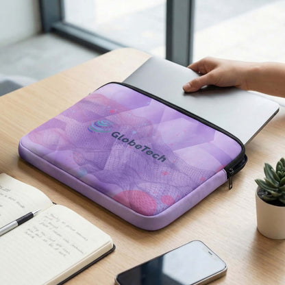 Custom Full Color Laptop Sleeve featuring a unique design and logo, perfect for corporate gift use.