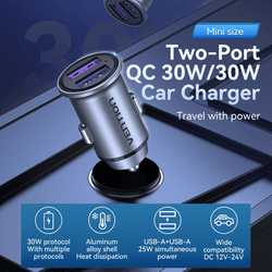 Vention Car Charger 30W with Dual USB Ports