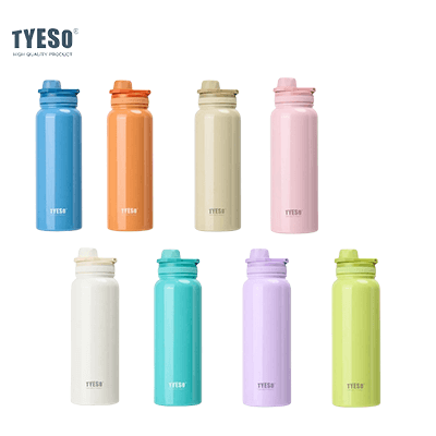 TYESO Stainless Steel Sports Bottle With Handle 35oz in various colors for hydration and corporate gifts.