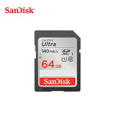 SanDisk Ultra SDXC 64GB UHS-I Card [SDSDUNB-064G-GN6IN] for fast photo and video storage.
