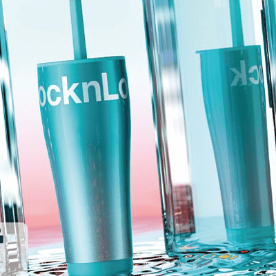 LocknLock Shinny Mirror Straw Tumbler displayed with a vibrant blue finish, ideal corporate gift for daily hydration.