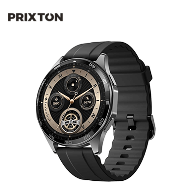 Prixton SWB3 Alexa smartwatch showcasing sleek design and AMOLED screen, ideal for corporate gifts.