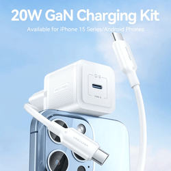 Vention 1-Port USB-C GaN Charger 20W with Cable 1M