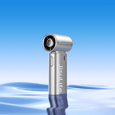 JisuLife Handheld Fan Life9S portable fan on water surface, ideal for corporate gift with 15 hours runtime.