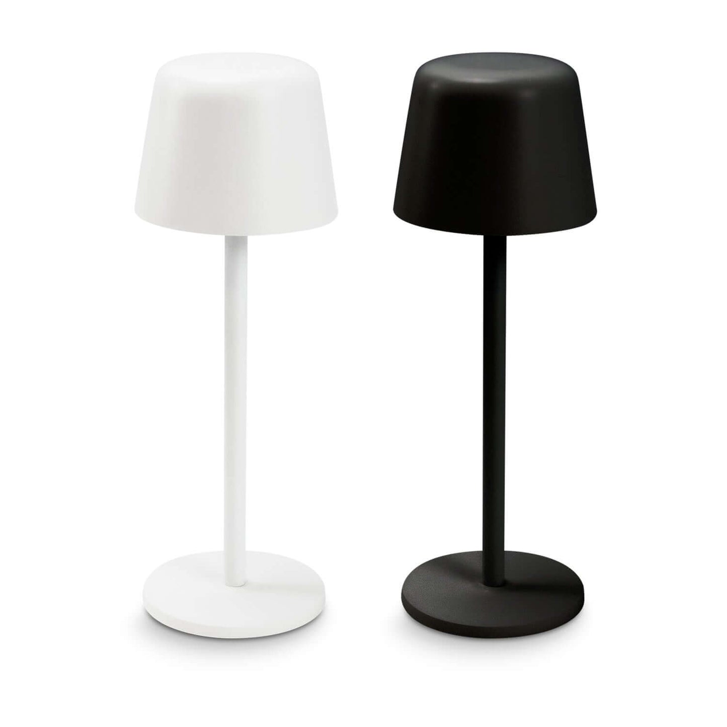 Ember Rechargeable Table Lamp in black and white, eco-friendly design perfect as a corporate gift.