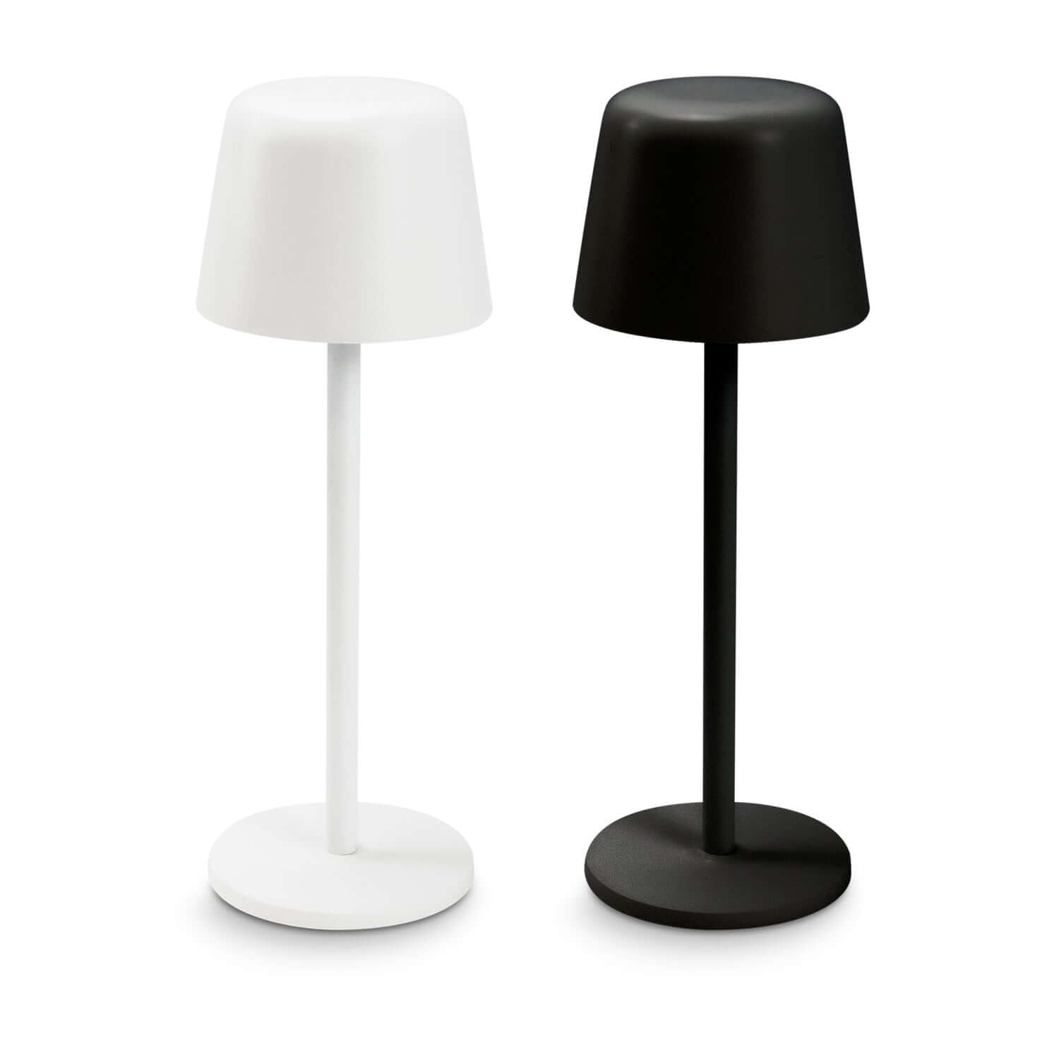 Ember Rechargeable Table Lamp in black and white, eco-friendly design perfect as a corporate gift.