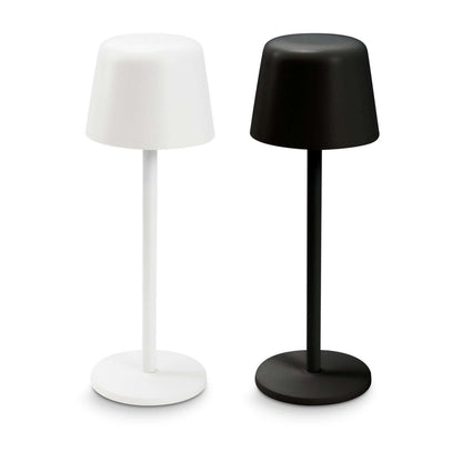 Ember Rechargeable Table Lamp in black and white, eco-friendly design perfect as a corporate gift.