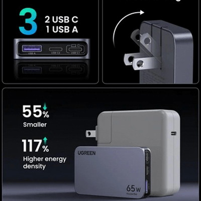 UGREEN Nexode Pro 65W 3-Port GaN Ultra-Slim Charger Corporate Gifts Singapore