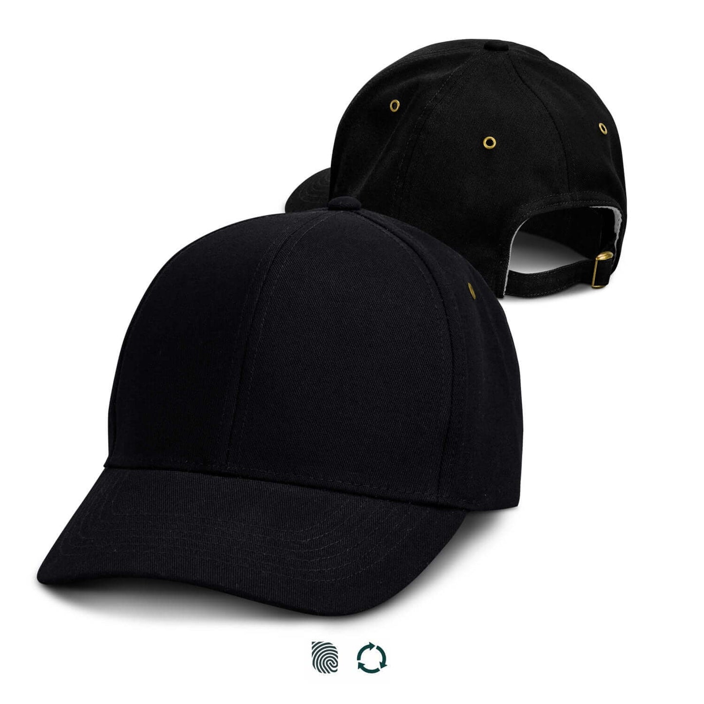 Essence Organic Cap in black, made from organic cotton, perfect for corporate gifts in Singapore.