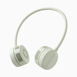 JisuLife Neck Fan Life1 design with two air outlets for summer cooling, perfect as a Corporate Gift Singapore.